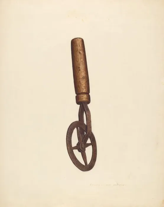 Framed Print : Blacksmiths Measuring Wheel, c. 1939. Creator: Edward L Loper Framed Print : Blacksmiths Measuring Wheel, c. 1939. Creator: Edward L Loper