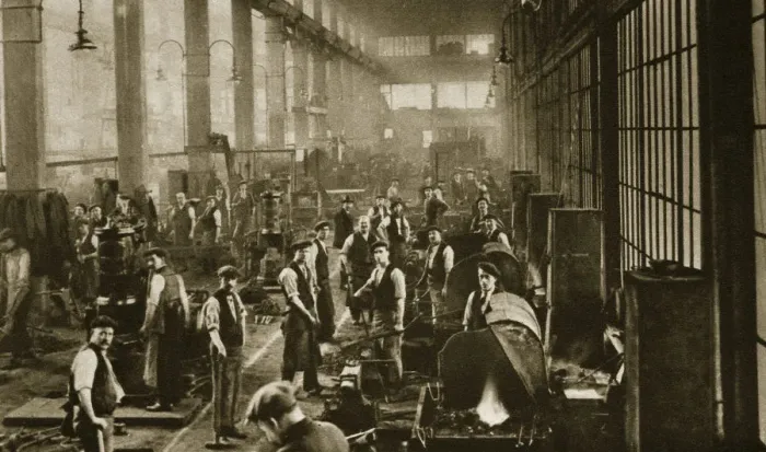 Framed Print : A blacksmiths shop at Beckton Gas Works, London, 20th century Framed Print : A blacksmiths shop at Beckton Gas Works, London, 20th century