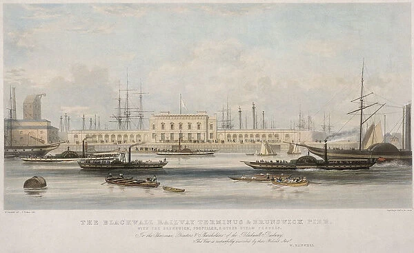 The Blackwall Railway Terminus and Brunswick Pier, Blackwall, Poplar, London, c1840