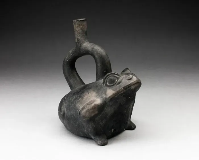 Framed Print : Blackware Stirrup Vessel in the Form of a Frog, 100 B. C. / A. D. 500. Creator: Unknown Framed Print : Blackware Stirrup Vessel in the Form of a Frog, 100 B. C. / A. D. 500. Creator: Unknown