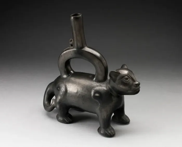 Framed Print : Blackware Vessel in the Form of a Feline, Likely a Puma, 180 B. C. / A. D. 500 Framed Print : Blackware Vessel in the Form of a Feline, Likely a Puma, 180 B. C. / A. D. 500