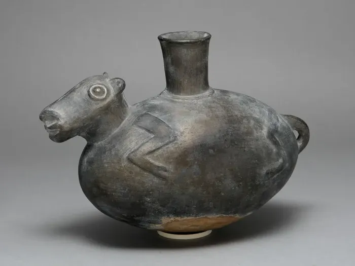 Framed Print : Blackware Vessel in the Form of a Llama, A. D. 1200 / 1450. Creator: Unknown Framed Print : Blackware Vessel in the Form of a Llama, A. D. 1200 / 1450. Creator: Unknown