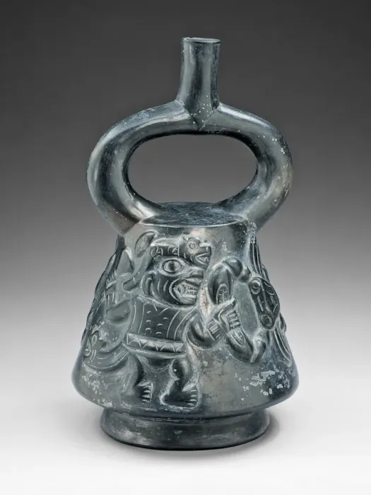 Framed Print : Blackware Vessel with a Relief Depicting a Figure Fighting a Crab, 100 B. C. / A. D. 500 Framed Print : Blackware Vessel with a Relief Depicting a Figure Fighting a Crab, 100 B. C. / A. D. 500