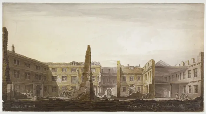 Framed Print : Blackwell Hall during demolition, City of London, 1819 Framed Print : Blackwell Hall during demolition, City of London, 1819