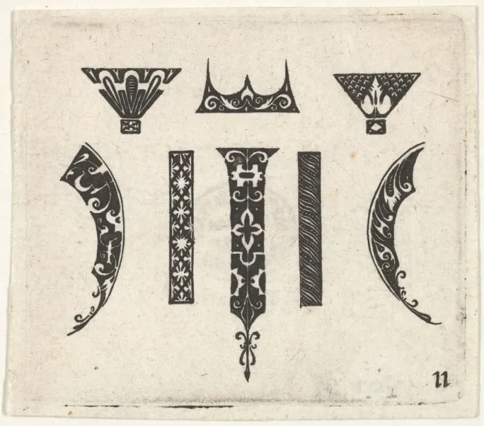 Framed Print : Blackwork Print with Eight Motifs, ca. 1620. Creator: Claes Jansz Visscher Framed Print : Blackwork Print with Eight Motifs, ca. 1620. Creator: Claes Jansz Visscher