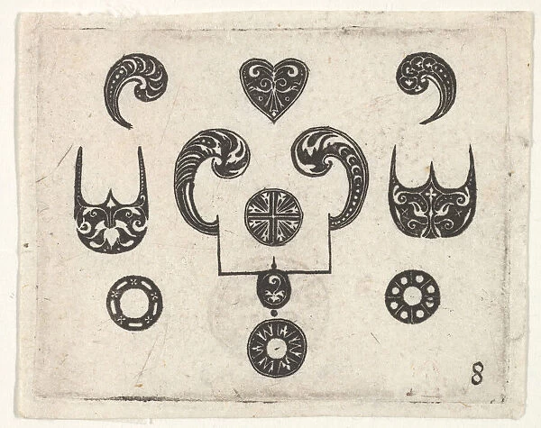 Blackwork Print with Various Motifs, ca. 1620. Creator: Claes Jansz Visscher