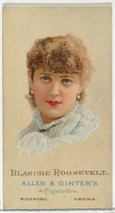 Framed Print : Blanche Roosevelt, from Worlds Beauties, Series 2 (N27) for Allen & Framed Print : Blanche Roosevelt, from Worlds Beauties, Series 2 (N27) for Allen &