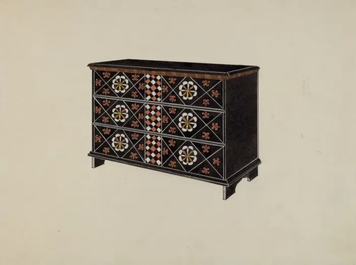 Framed Print : Blanket Chest, c. 1936. Creator: Martin Partyka Framed Print : Blanket Chest, c. 1936. Creator: Martin Partyka