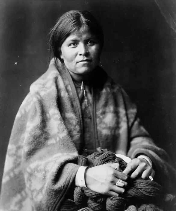 Framed Print : The blanket maker - Navaho, c1904. Creator: Edward Sheriff Curtis Framed Print : The blanket maker - Navaho, c1904. Creator: Edward Sheriff Curtis