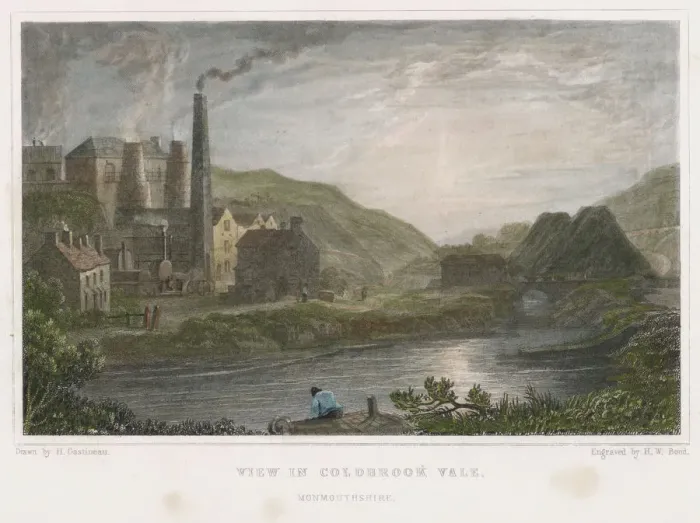 Framed Print : Blast furnaces for production of iron at Coalbrookdale, Shropshire, c1830. Artist: HW Bond Framed Print : Blast furnaces for production of iron at Coalbrookdale, Shropshire, c1830. Artist: HW Bond