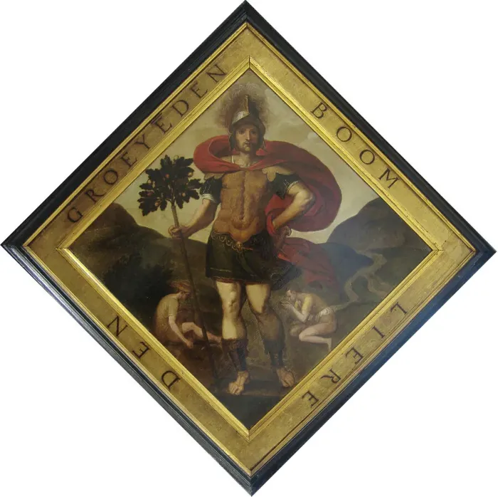 Framed Print : Blazon of the Chamber of Rhetoric The Growing Tree in Lier, 1561. Creator: Chrispijn van den Broeck Framed Print : Blazon of the Chamber of Rhetoric The Growing Tree in Lier, 1561. Creator: Chrispijn van den Broeck