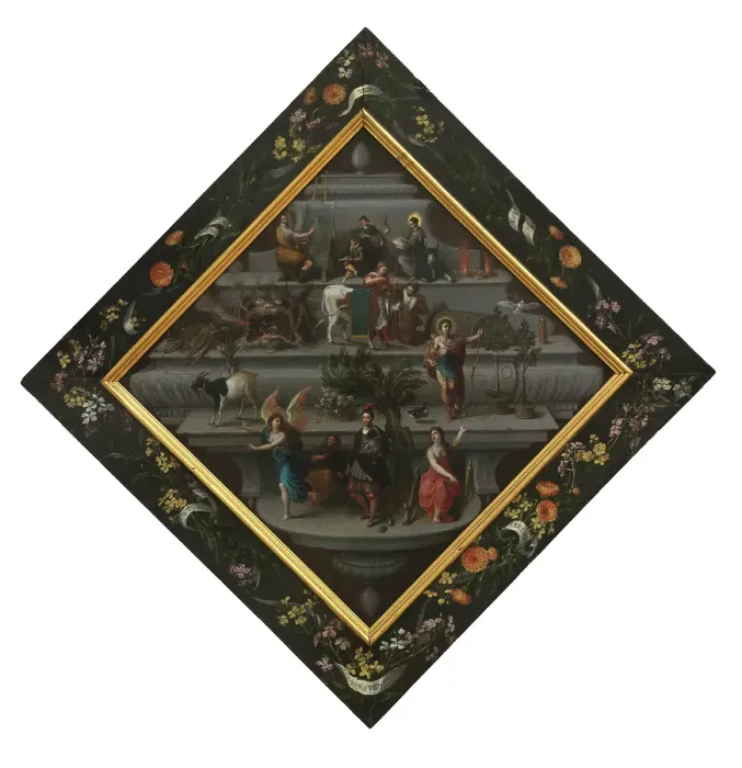 Framed Print : Blazon of the Chambers of Rhetoric De Violiere, 1618. Creator: Hendrick van Balen I Framed Print : Blazon of the Chambers of Rhetoric De Violiere, 1618. Creator: Hendrick van Balen I