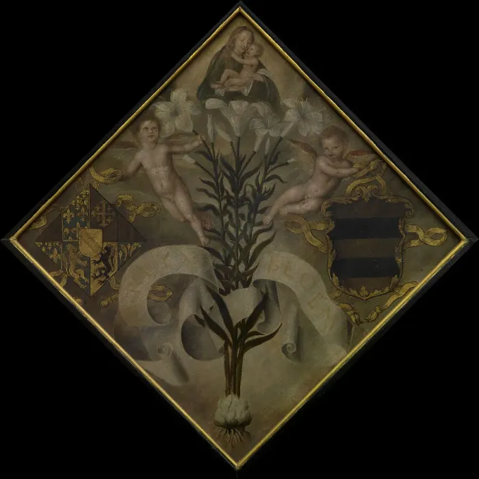 Framed Print : Blazon of the Diest Chamber of Rethoric De Leliebloem, 1561. Creator: Anon Framed Print : Blazon of the Diest Chamber of Rethoric De Leliebloem, 1561. Creator: Anon