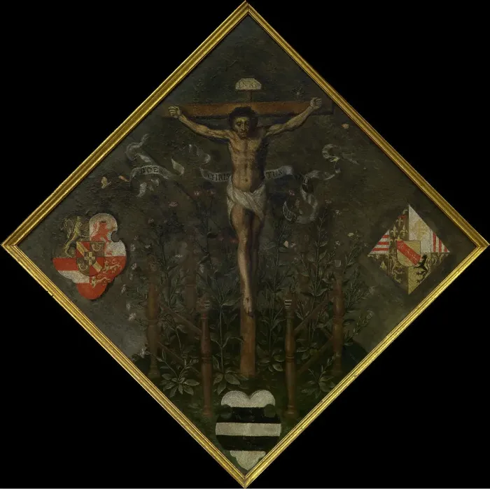 Framed Print : Blazon of the Diest Chamber of Rhetoric De Christus-ooghen, 1561. Creator: Anon Framed Print : Blazon of the Diest Chamber of Rhetoric De Christus-ooghen, 1561. Creator: Anon