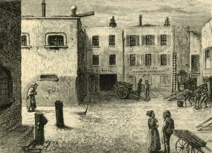 Framed Print : Bleeding Heart Yard, c1872. Creator: Unknown