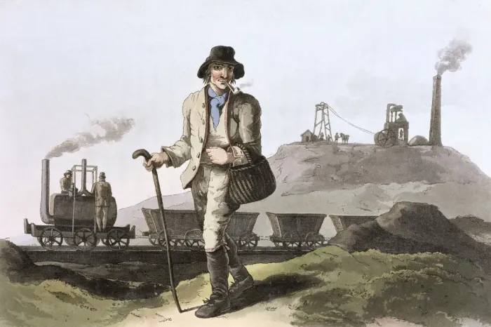 Framed Print : Blenkinsop steam locomotive at Middleton colliery near Leeds, West Yorkshire, 1814 Framed Print : Blenkinsop steam locomotive at Middleton colliery near Leeds, West Yorkshire, 1814