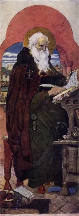 Framed Print : The Blessed Chronicler Nestor, c1885-1896, (1965). Creator: Viktor Mihajlovic Vasnecov Framed Print : The Blessed Chronicler Nestor, c1885-1896, (1965). Creator: Viktor Mihajlovic Vasnecov
