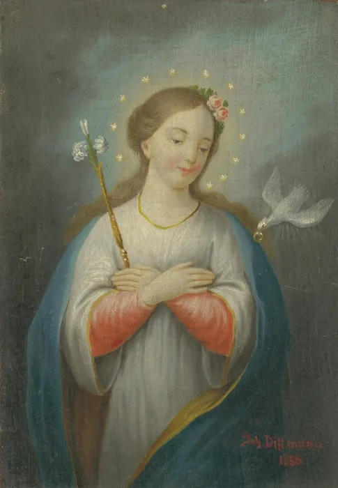 Framed Print : Blessed Virgin Mary, 1836. Creator: Johann Dittmann Framed Print : Blessed Virgin Mary, 1836. Creator: Johann Dittmann
