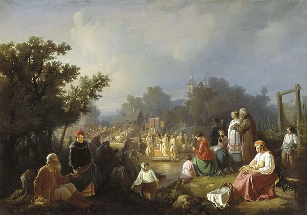 The Blessing of Waters in a country village, 1858