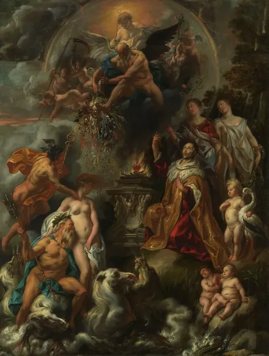Framed Print : The Blessings of the Peace of Westphalia, 1654. Creator: Jacob Jordaens I Framed Print : The Blessings of the Peace of Westphalia, 1654. Creator: Jacob Jordaens I