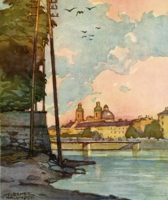 Framed Print : Blick Auf Die Innbrucke, (Overlooking the River Inn), c1929. Creator: Unknown Framed Print : Blick Auf Die Innbrucke, (Overlooking the River Inn), c1929. Creator: Unknown