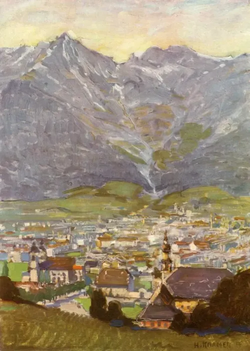 Framed Print : Blick Vom Berg Isel Auf Innsbruck, (View From Bergisel of Innsbruck), c1929. Creator: Unknown Framed Print : Blick Vom Berg Isel Auf Innsbruck, (View From Bergisel of Innsbruck), c1929. Creator: Unknown
