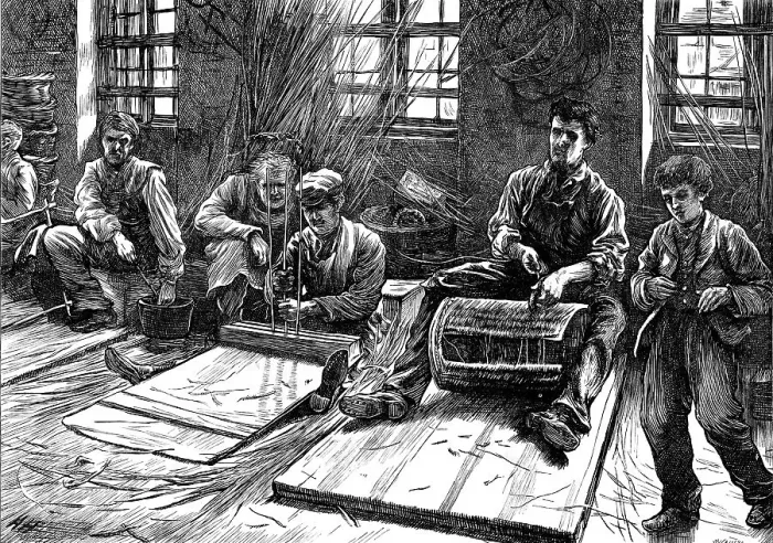 Framed Print : Blind basket-makers, 1871. Creator: Unknown Framed Print : Blind basket-makers, 1871. Creator: Unknown