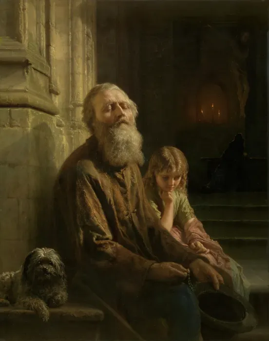 Framed Print : The Blind Beggar, 1852. Creator: Josephus Laurentius Dyckmans Framed Print : The Blind Beggar, 1852. Creator: Josephus Laurentius Dyckmans