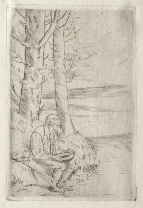 Framed Print : The Blind Beggar. Creator: Alphonse Legros (French, 1837-1911) Framed Print : The Blind Beggar. Creator: Alphonse Legros (French, 1837-1911)
