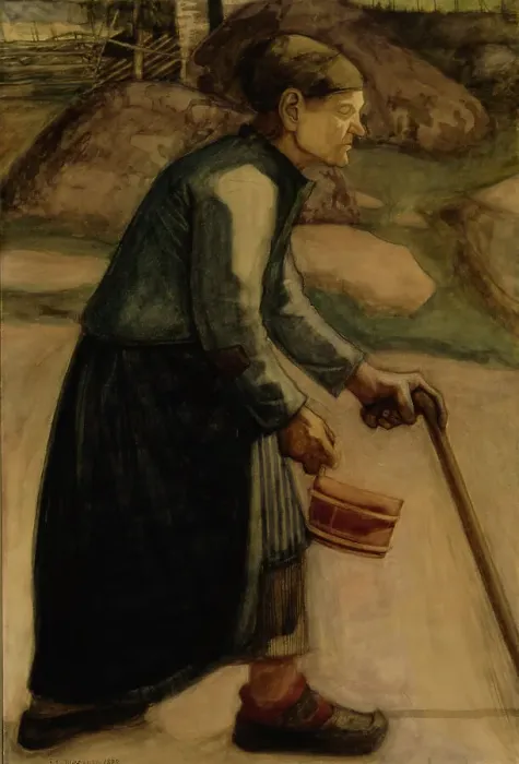 Framed Print : Blind; The Blind Old Woman, 1899. Creator: Juho Rissanen Framed Print : Blind; The Blind Old Woman, 1899. Creator: Juho Rissanen