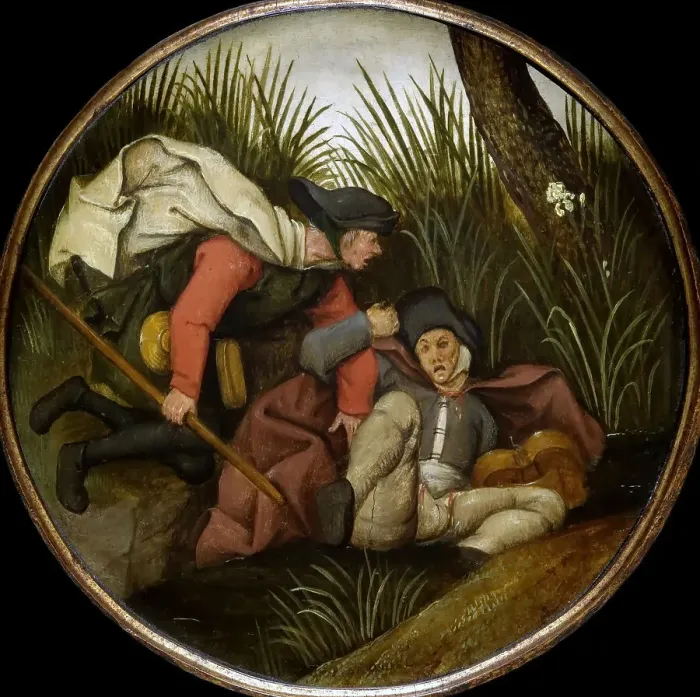 Framed Print : If the Blind Lead the Blind Both shall Fall into the Ditch, End of 16th cen. Creator: Brueghel, Pieter, the Younger (1564-1638) Framed Print : If the Blind Lead the Blind Both shall Fall into the Ditch, End of 16th cen. Creator: Brueghel, Pieter, the Younger (1564-1638)