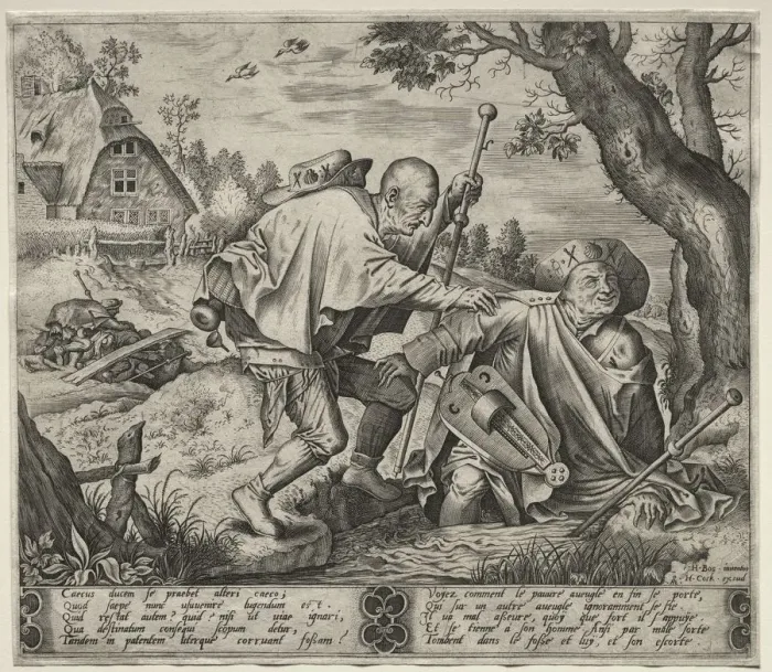 Framed Print : The Blind Leading the Blind. Creator: Pieter van der Heyden (Netherlandish, c. 1530-c