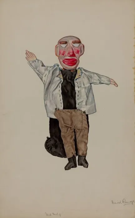 Framed Print : Blind Man Hand Puppet, c. 1936. Creator: David Ramage Framed Print : Blind Man Hand Puppet, c. 1936. Creator: David Ramage