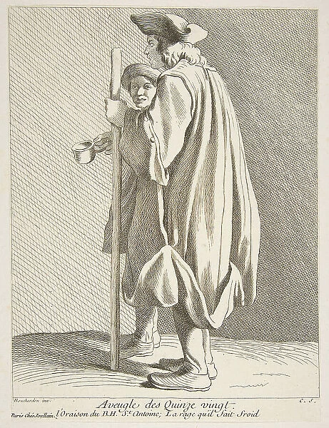 A Blind Man from the Quinze-Vingts Hospital, 1738. Creator: Caylus
