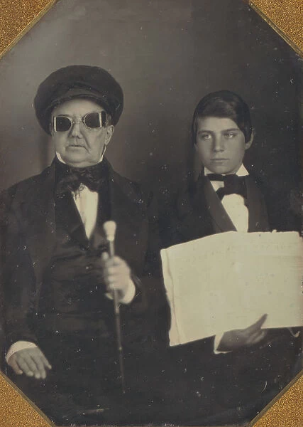 Blind Man and His Reader, ca. 1850. Creator: Unknown