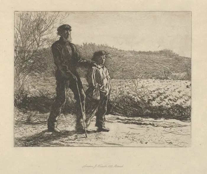 Framed Print : A Blind Man (The Wayfarers), 1863. Creator: Fred Walker