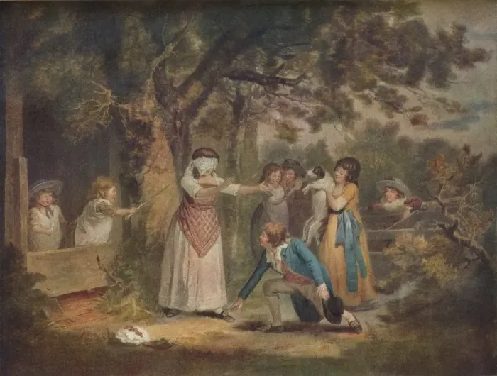 Framed Print : Blind Mans Buff, 1788, (1917). Artist: William Ward Framed Print : Blind Mans Buff, 1788, (1917). Artist: William Ward