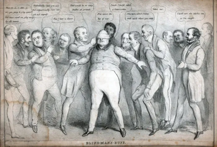 Framed Print : Blind Mans Buff, early 19th century Framed Print : Blind Mans Buff, early 19th century