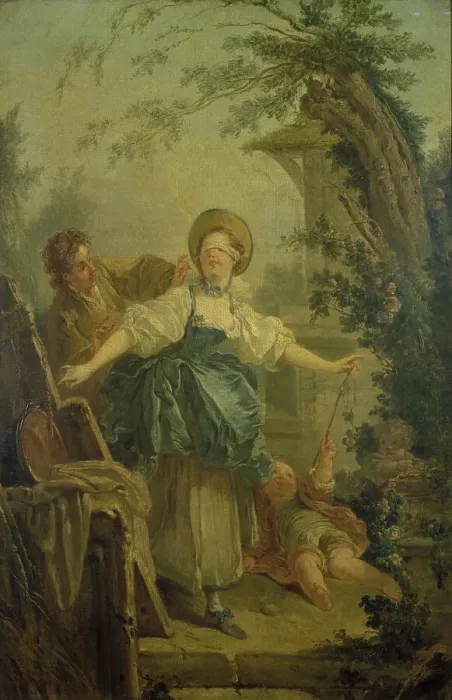Framed Print : Blind man's buff, after Fragonard. Creator: Unknown Framed Print : Blind man's buff, after Fragonard. Creator: Unknown