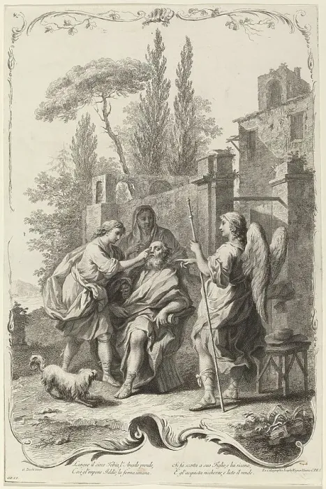 Framed Print : The Blind Tobias, c. 1745. Creator: Joseph Wagner Framed Print : The Blind Tobias, c. 1745. Creator: Joseph Wagner