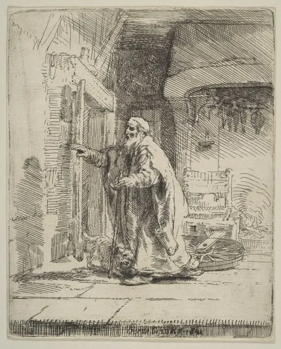 Framed Print : The Blindness of Tobit, 1651. Creator: Rembrandt Harmensz van Rijn Framed Print : The Blindness of Tobit, 1651. Creator: Rembrandt Harmensz van Rijn