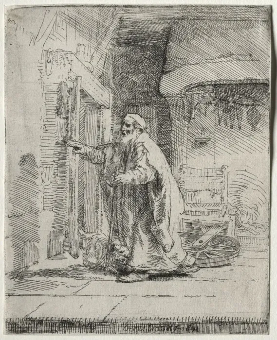 Framed Print : The Blindness of Tobit: The Larger Plate, 1651. Creator: Rembrandt van Rijn (Dutch, 1606-1669) Framed Print : The Blindness of Tobit: The Larger Plate, 1651. Creator: Rembrandt van Rijn (Dutch, 1606-1669)