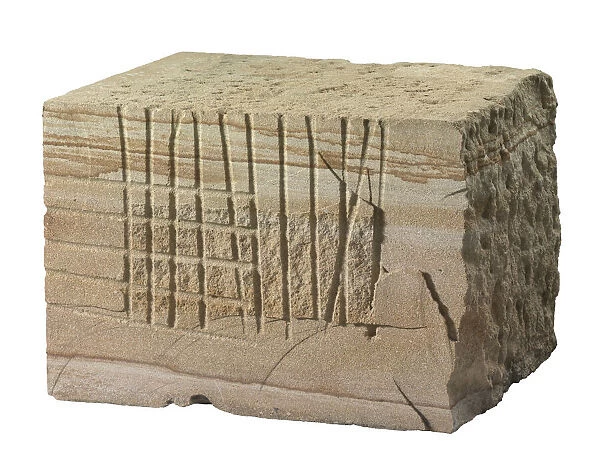 Block of Aquia Creek sandstone removed from the East Front of US Capitol, 1824-1826