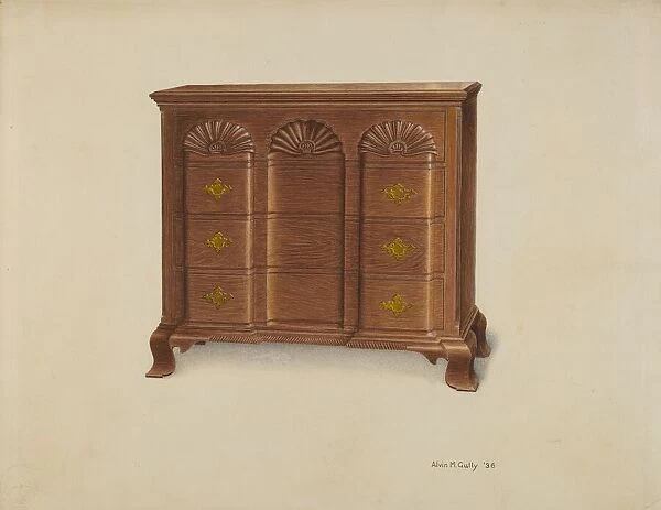 Block Front Chest of Drawers, 1936. Creator: Alvin M Gully