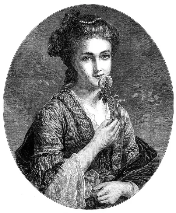 Framed Print : The Blonde, by Schlesinger, in MacLean's Gallery, Haymarket, 1869. Creator: W Thomas Framed Print : The Blonde, by Schlesinger, in MacLean's Gallery, Haymarket, 1869. Creator: W Thomas