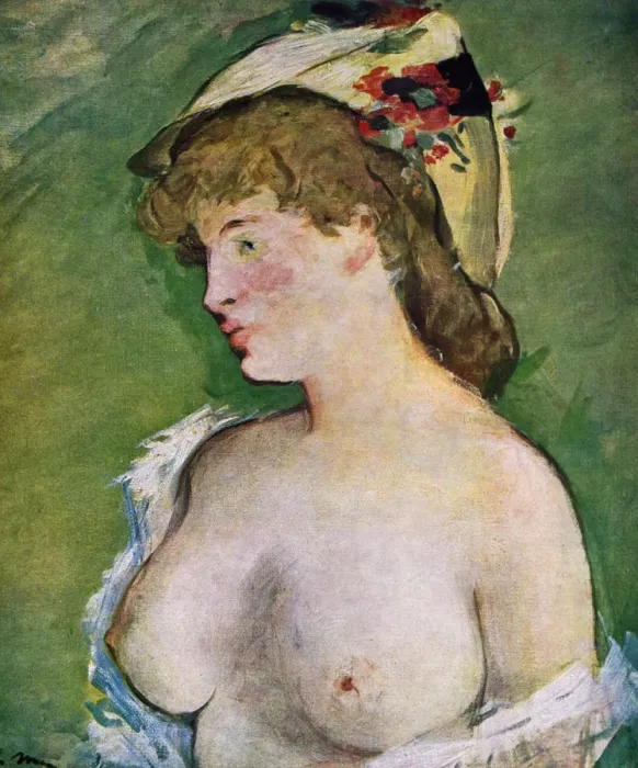 Framed Print : Blonde Woman with Bare Breasts, 1878. Artist: Edouard Manet Framed Print : Blonde Woman with Bare Breasts, 1878. Artist: Edouard Manet