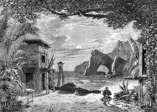 Blondin's Pantomimic Drama at the Crystal Palace: Planter's House on the coast of Brazil... 1862. Creator: Unknown