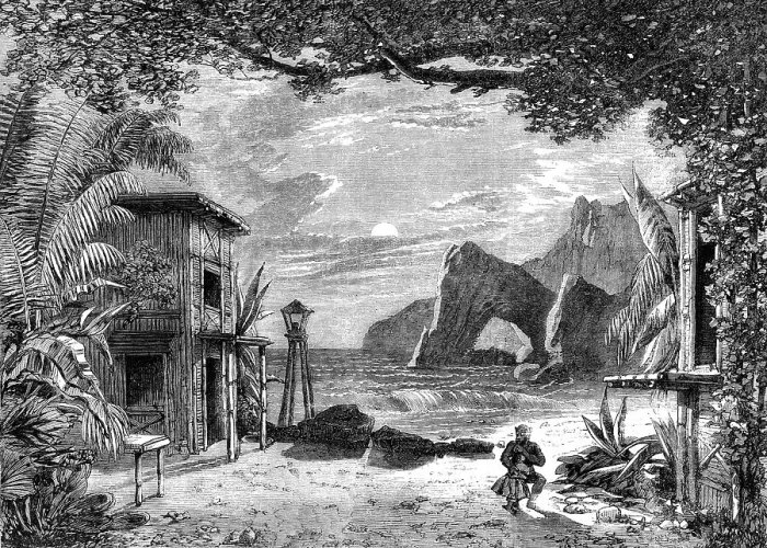 Framed Print : Blondin's Pantomimic Drama at the Crystal Palace: Planter's House on the coast of Brazil... 1862. Creator: Unknown Framed Print : Blondin's Pantomimic Drama at the Crystal Palace: Planter's House on the coast of Brazil... 1862. Creator: Unknown