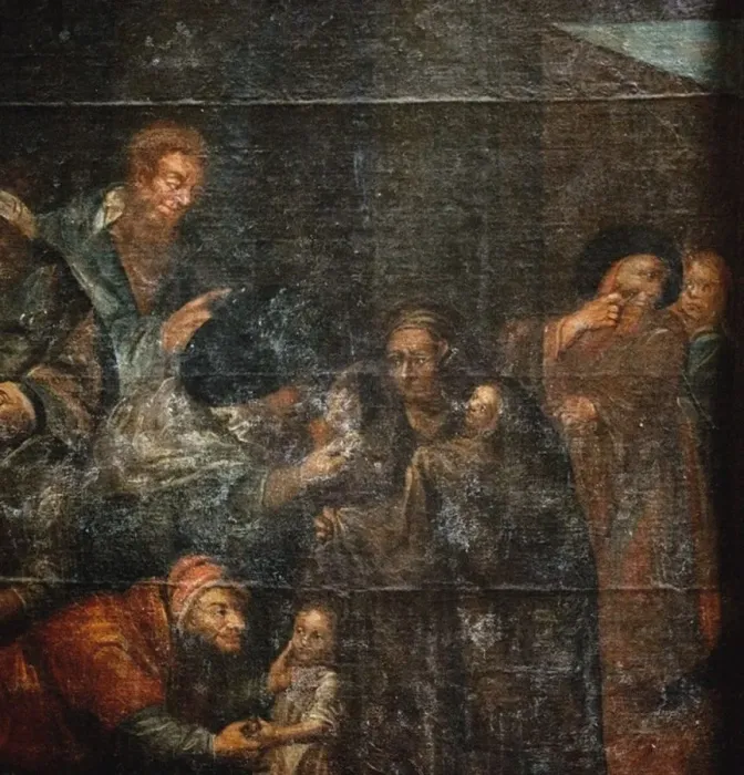Framed Print : Blood libel (Detail), First third of 18th cen Framed Print : Blood libel (Detail), First third of 18th cen