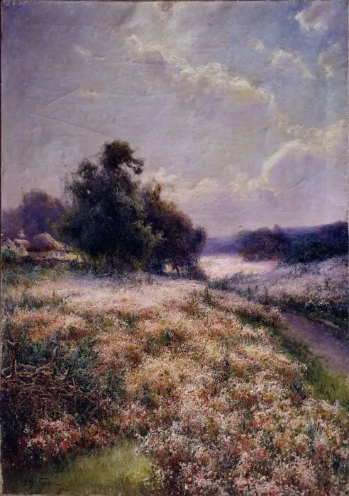 Framed Print : Blooming Meadow, 1906. Artist: Berkos, Mikhail Andreyevich (1861-1919) Framed Print : Blooming Meadow, 1906. Artist: Berkos, Mikhail Andreyevich (1861-1919)